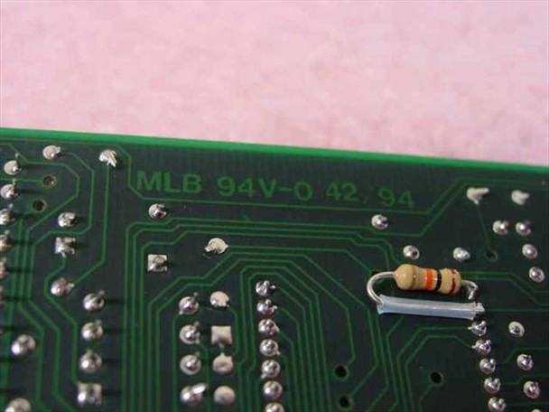 Brooks Automation cPCI card PCB corner close-up showing 'MLB 94V-0 42,94' flame-rating stamp