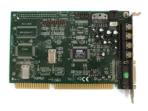 Labway A111-810 ISA Sound Card – top-down view showing ESS ES1868F chip and board markings