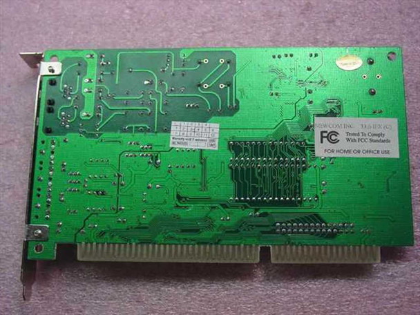 Cirrus Logic CL-MD3450D-SC-B ISA modem card — PCB back side showing FCC compliance label