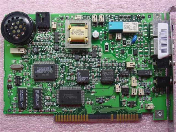 US Robotics TelePath 28.8 ISA modem card – top-down view of PCB showing main controller chips, transformer, and onboard speaker