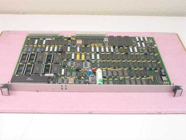 Staubli Unimation W.211.118.00 Rev F WEC PCA SCM III card — top-side component view showing full PCB with ICs, edge connectors, and metal card guide