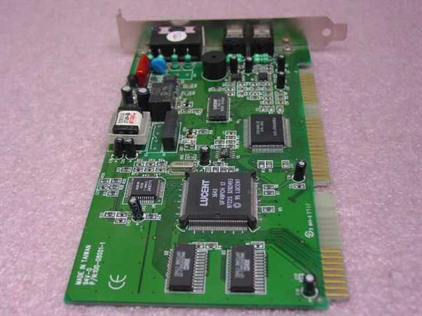 Lucent H56LDP-F0 ISA modem card — top-side view showing Lucent controller chip and secondary ICs on green PCB