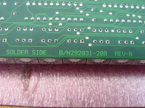 FSI 292031-200 Rev B solder-side PCB marking showing B/N 292031-200 REV-B printed on board