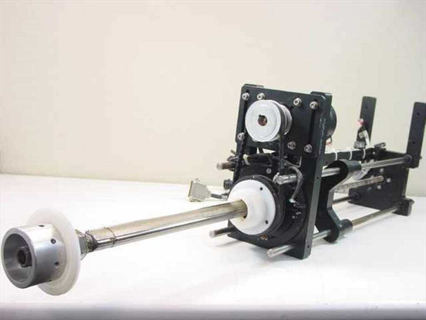 Mycom BRA85-10 full apparatus – alternate angle showing complete rail assembly, white hub, and motor bracket