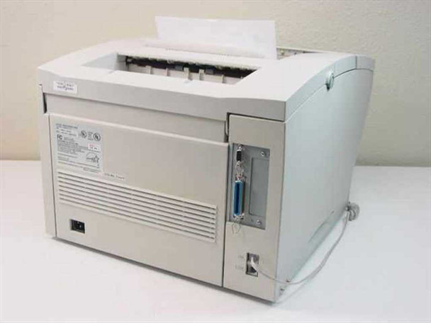 Minolta Minoltafax 3600 fax machine – rear left view showing Centronics parallel port, power inlet, and ventilation slots