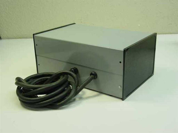 Power One PR1857 bench power supply — rear view showing gray metal enclosure and attached AC power cord