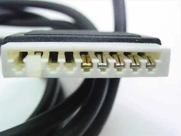 AT&T WP-90131 L2 output cable close-up showing proprietary multi-pin flat connector end