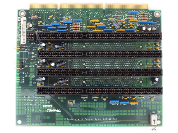 Compaq 247392-001 Riser Board Deskpro 4000 PC Motherboard w/ 16-Bit ISA & PCI Compaq 247392-001 Riser Board Deskpro 4000 PC Motherboard w/ 16-Bit ISA & PCI