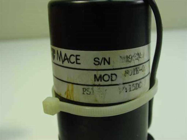 Mace 80IE-0 label close-up showing serial number, model 80IE-0, and PSI/15VDC coil voltage rating
