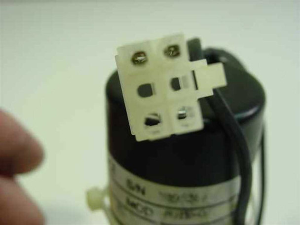 Mace 80IE-0 solenoid valve top view showing 4-pin Molex-style electrical connector detail