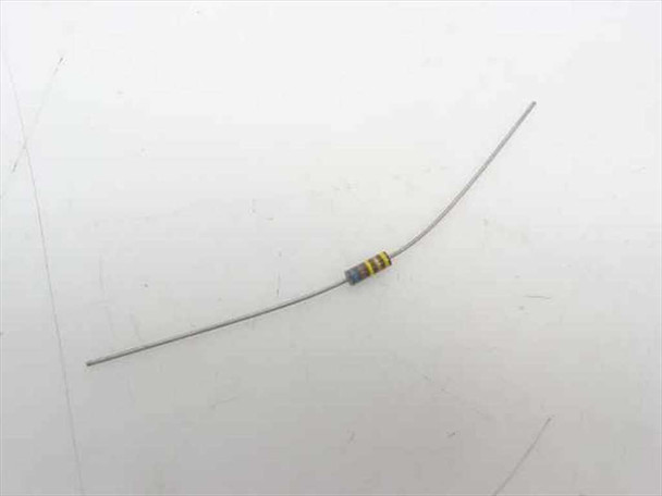 Single Allen-Bradley RCR07G684JS axial-lead carbon composition resistor showing color band markings on white background