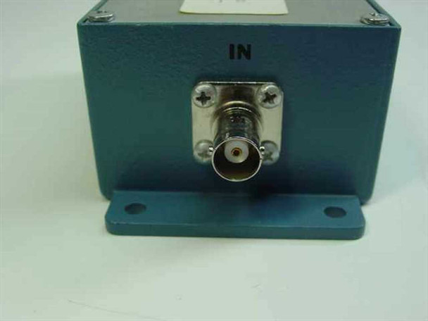 Bessel low-pass filter – IN port end showing panel-mount BNC female connector labeled IN