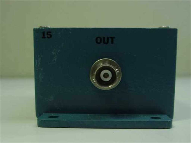 9.0 MHz Bessel low pass filter – OUT end panel with BNC output connector, unit number 15 stamped upper left