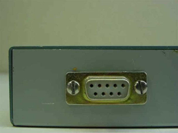 Close-up of DB9 female 9-pin D-sub connector on the opposite end panel of the steel interface box
