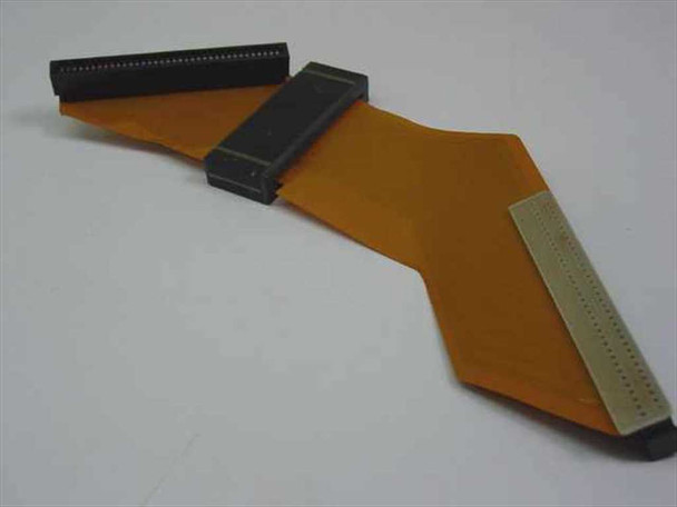 IBM 27F4603 ribbon cable full layout showing all three connectors — two dark IDC and one lighter edge connector — spread out