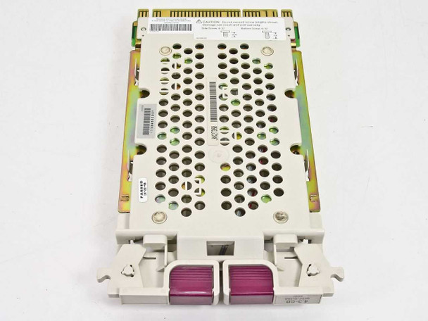 Compaq 242801-001 hot-plug hard drive caddy — bottom view showing ventilation plate and ejector handles