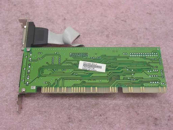 AOpen AS007 ISA sound card solder-side PCB view showing trace layout and barcode label