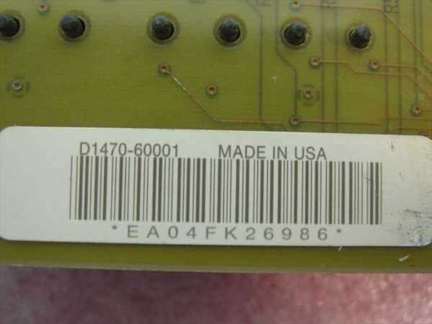 HP D1470-60001 board label closeup showing part number D1470-60001, Made in USA, and barcode EA04FK26986