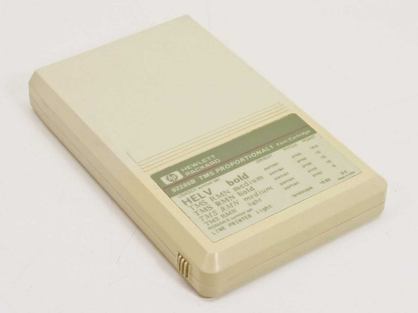 HP 92286B TMS Proportional1 Font Cartridge – front label view showing model number and font list