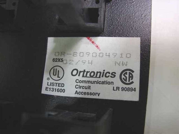 Ortronics OR-809004910 product label showing model number, date code 02/94, UL Listed E131600, and CSA LR 90894