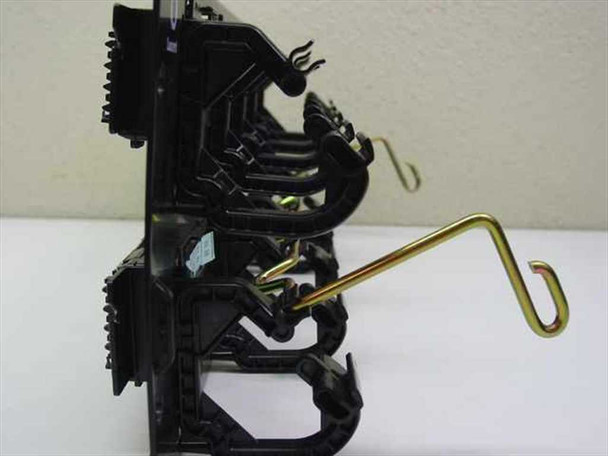 Lucent PatchMax patch panel – side profile view showing depth, cable management hook detail, and panel construction