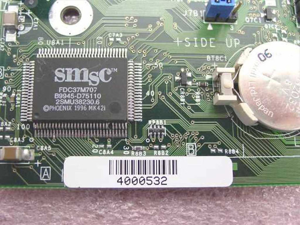 Gateway 4000532 board close-up – SMSC FDC37M707 SuperI/O chip and board part number label 4000532