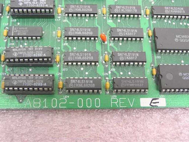 Racore A8102-000 LANPAC II PCB close-up – duplicate top view showing IC population and board markings
