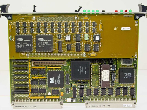 PT-VME141 top-down view — two Cirrus Logic CL-GD180-10PC-B ICs clearly visible on upper section, main board with AMD and LSI Logic devices