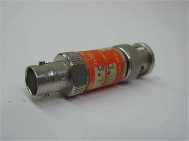 Texscan FP-50 3dB BNC coaxial attenuator — opposite angle showing BNC female connector end and label markings