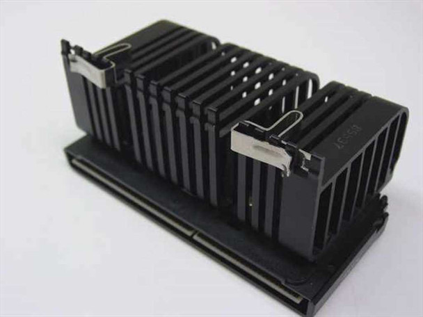 Intel Pentium II SL2HE 266MHz Slot 1 CPU – rear three-quarter view showing finned heatsink and Slot 1 edge connector