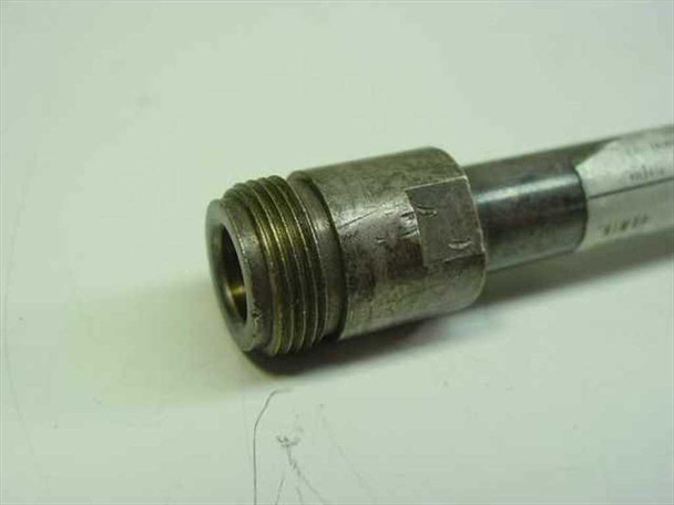 Close-up of the male N-type threaded connector end of the Sperry D44C15 RF Isolator showing threading and body wear