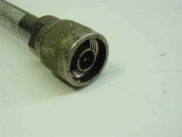 Close-up of the female N-type connector end of the Sperry D44C15 RF Isolator showing center pin and knurled coupling nut