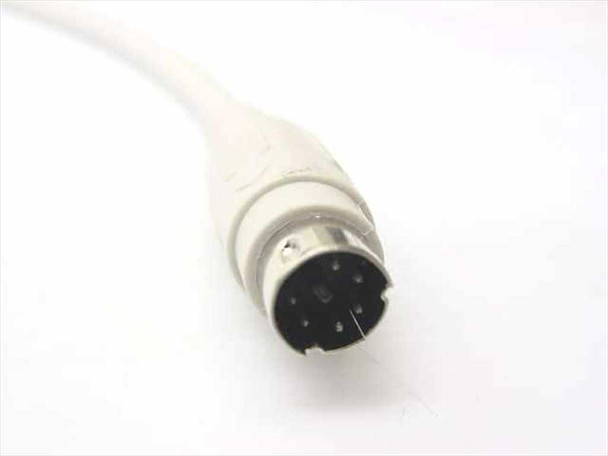 Close-up of Soft Key F21J PS/2 AT DIN 5-pin round connector at end of keyboard cable