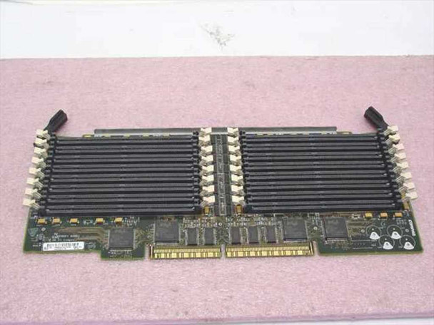 Compaq 289745-001 Memory Expansion Board front view showing dual banks of populated SIMM-style memory modules on green PCB