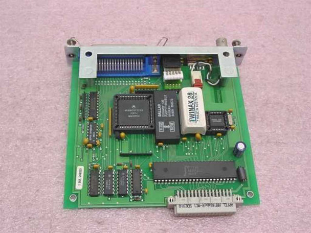 ESI HPMIO PCB top view showing Dallas Twinax 28 controller module, large PLCC IC, and edge connector