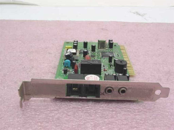 Askey V1456VQH-A PCI modem card – front bracket view showing RJ-11 phone jack and two 3.5mm audio connectors