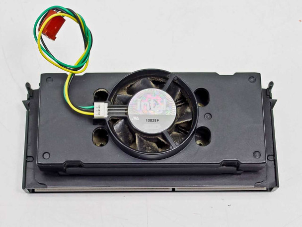 Intel Pentium II SL2WZ — underside view showing integrated cooling fan with green/yellow/red connector wires