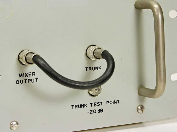 ASM-16A front panel right side showing Mixer Output and Trunk F-type ports with Trunk Test Point -20 dB label