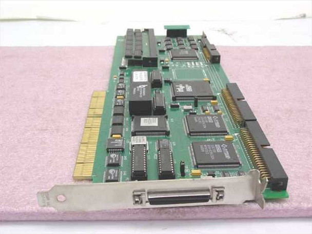 Mylex DAC960LB 550069-D EISA SCSI RAID controller card – angled top view showing component side with EISA edge connector and HD50 external SCSI port