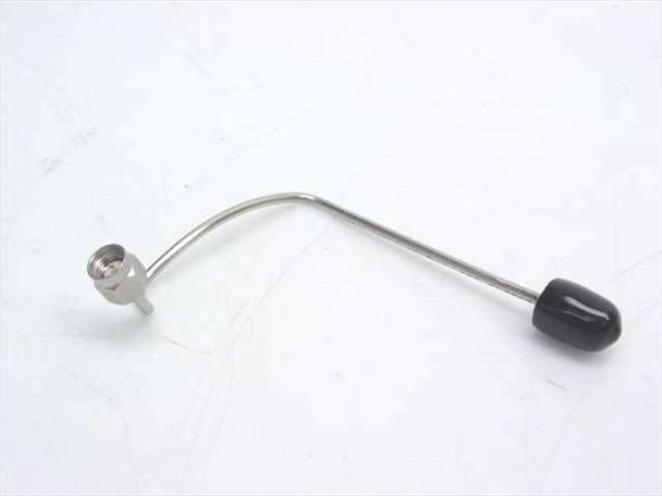 Preformed stainless steel coaxial cable 202543-001 with SMA-M connector and black tip end, full length side view