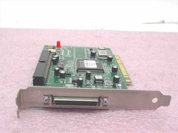 Adaptec AHA-2940U Ultra Wide SCSI PCI controller card — angled front view showing external 68-pin SCSI port and PCI edge connector