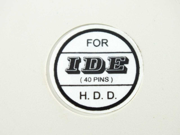 Close-up of label on Cybernet VP-15 caddy reading FOR IDE (40 PINS) H.D.D.