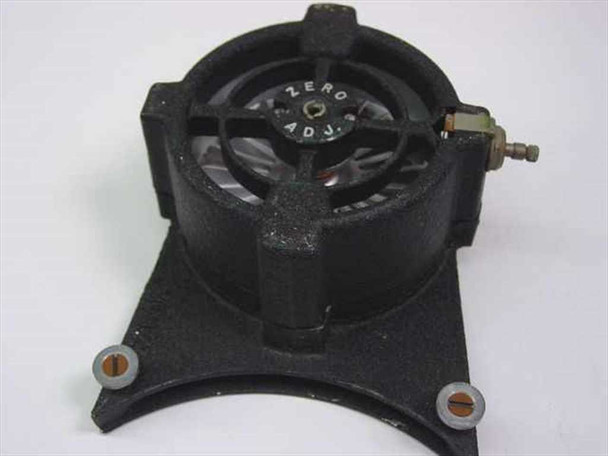 Bacharach Style 2500 Florite meter rear view showing vane/rotor assembly and zero adjustment screw