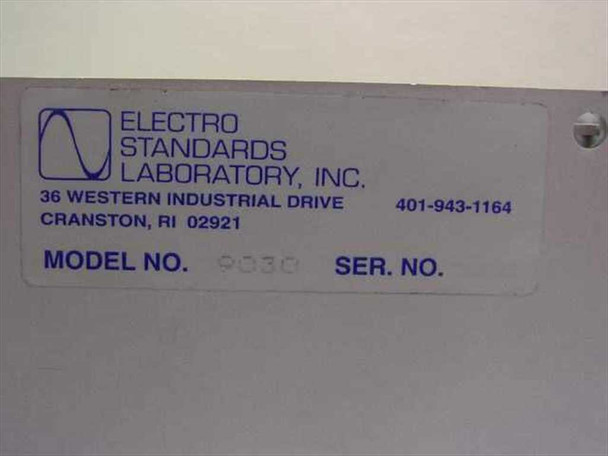 Electro Standards Laboratory Inc. rear label showing Model No. 9030 with address in Cranston RI