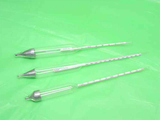 Various 3 Aerometers / Hydrometers for density of liquids (Glass)