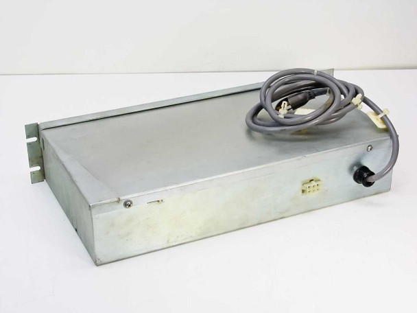 DEC H7421A power supply top and side view showing aluminum rackmount chassis and attached power cord