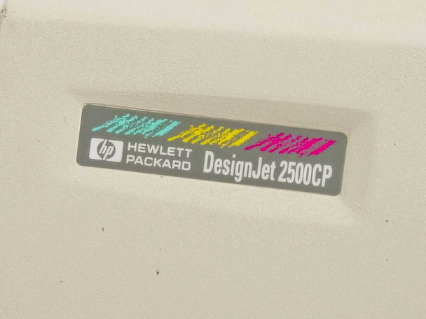 HP DesignJet 2500CP Hewlett-Packard DesignJet 2500CP model badge closeup