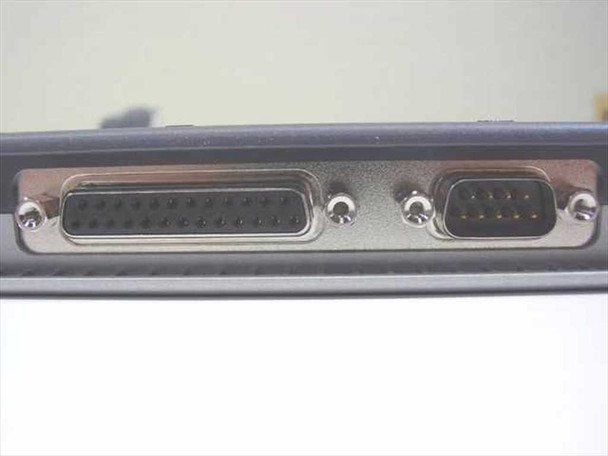 Toshiba PA2728U I/O Adaptor port end showing DB25 parallel port and DB9 serial port