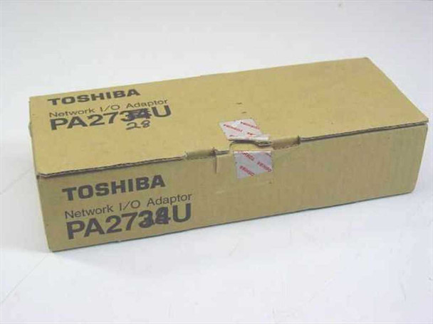 Toshiba PA2728U Network I/O Adaptor in original cardboard box, top view showing model number label