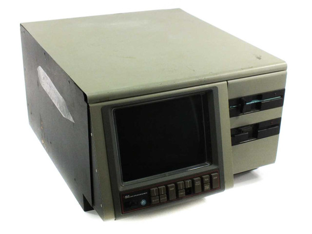 EG&G PARC 1460 OMA III Multichannel Optical Analyzer front-left three-quarter view showing built-in CRT display and dual floppy drives